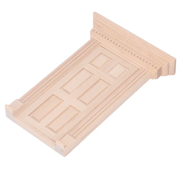1:12 Dockhus Miniatyr Trä Dörrpanel 6 Rutor Dörrram Omålad Möbel Dockhus Tillbehör