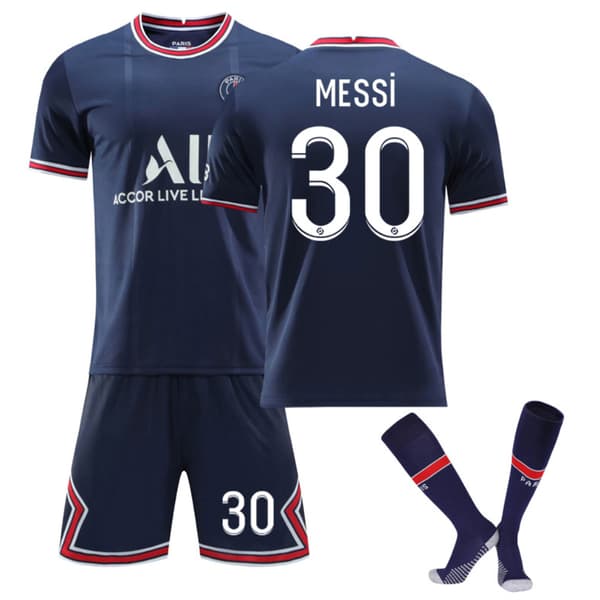 Barn tröja nr 30 Messi nr 7 Mbappé nr 10 Neymar Jersey Suit 30 S