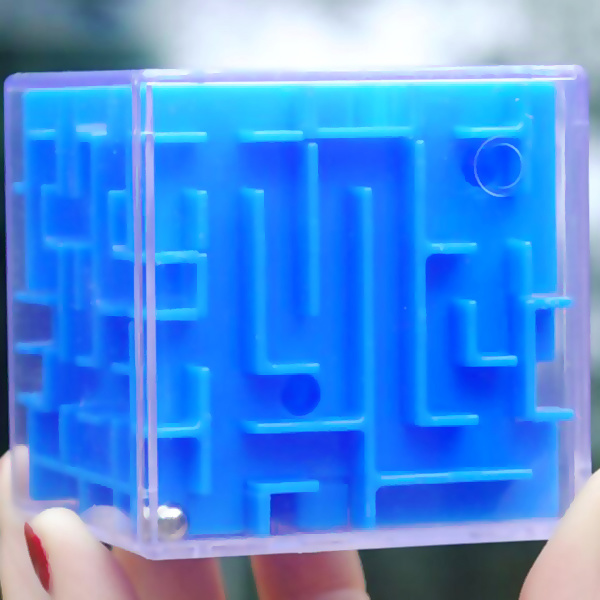 3D Labyrinth Kube med Rullande Kulor - Pusselspel för Barn