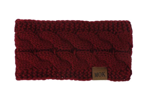 Stickad plysch hårband