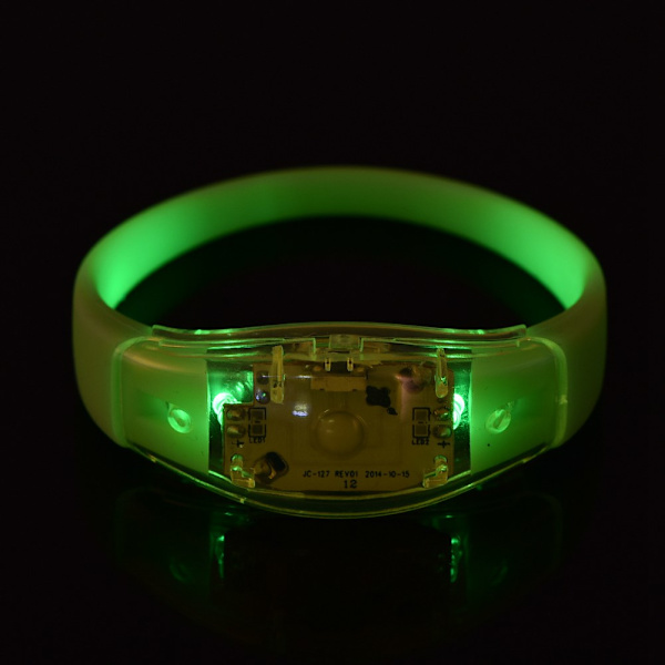 8 Färgade Blinkande LED-Ljus Party Konsert Show Silikon Armband (Grön)