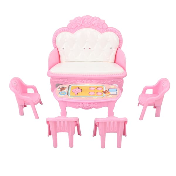Miniatyr Vardagsrums Möbel Simulerings Soffa Kaffebord Stol Möbelmodell Set för 1/16 Dockhus Typ 3
