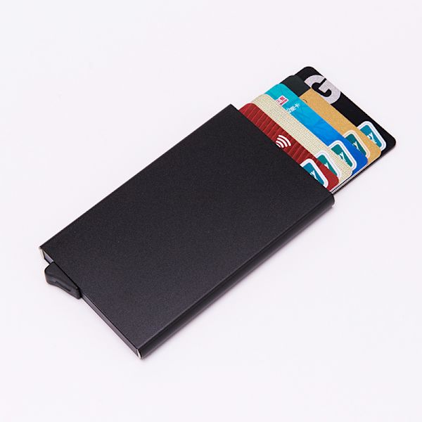 Pop-up Kortfodral med RFID-Signalblockerande Svart black