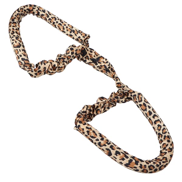 Värmefri Locktångsdiadem EVA-skum Mjuk Bomull Sov DIY Lockar Rullar Hårstilverktyg Leopardmönster