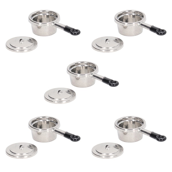 5-pack Mini Soppa Gryta Modell Simulerad Matlagning Leksaker Kök Bordsartiklar för 1:12 Dockhus Liten