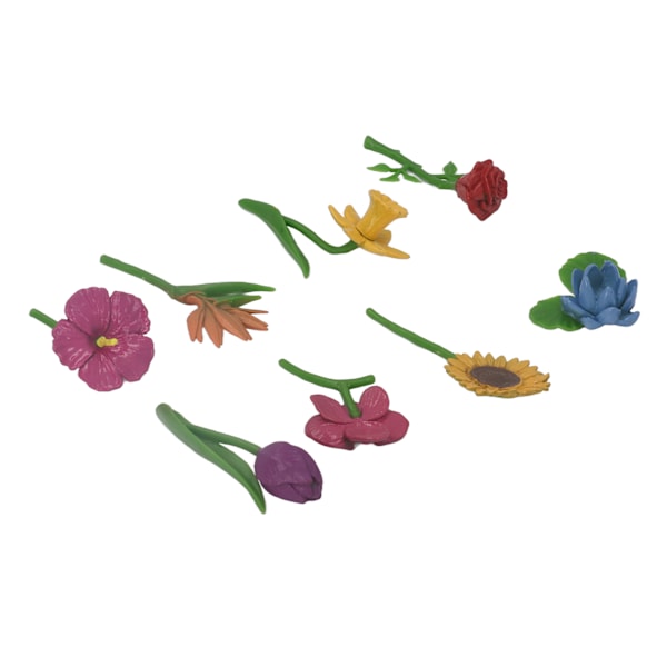 8 st Simuleringsväxter Leksak Färgglada PVC Simuleringsblommor Modell Växt Sandlåda Dekoration Tidig Utbildningsmodell Leksaker