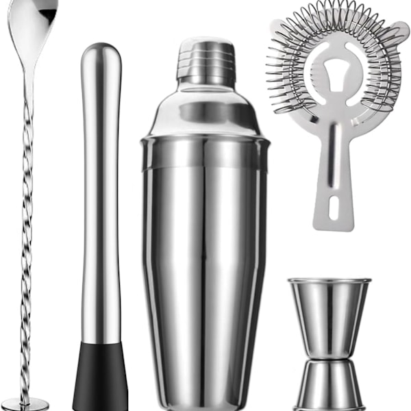 Vinskakare set, rostfritt stål, shakerkopp set 6pcs 550ML