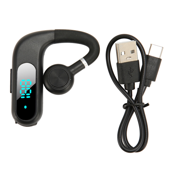 Bluetooth-öronsnäcka V5.3 med brusreducering Handsfree-hörlurar Ultralätt Bärbar 180 graders roterbar mikrofon för företag Svart