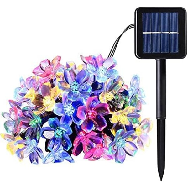 Solcellsdriven ljusslinga, 7M 50 LED körsbärsblommor