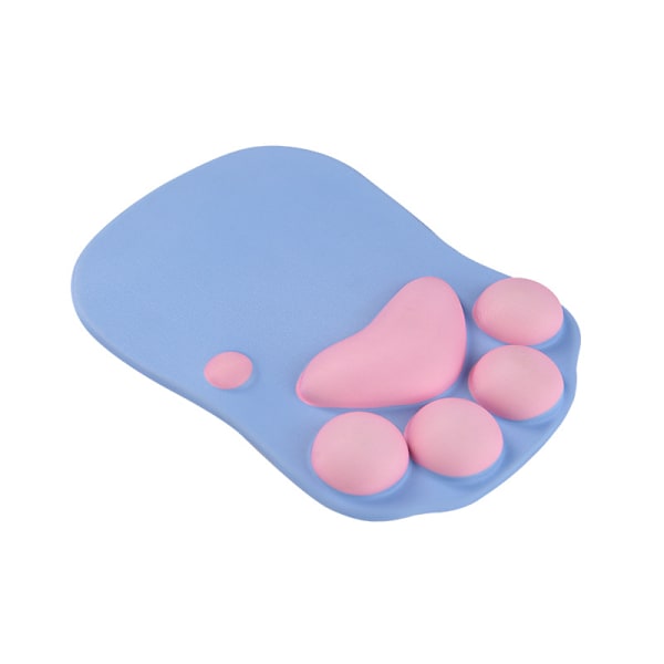 Musmatta med handledsstöd, Musmatta katt tass, Ergonomisk musmatta, 3D silikon gel musmatta Pink