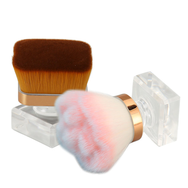 Sminkborste Set Flat Top Foundation Blomma Form Fluffig Puderborste Kosmetika Foundation Puder Verktyg med 2 st Förvaringsfodral