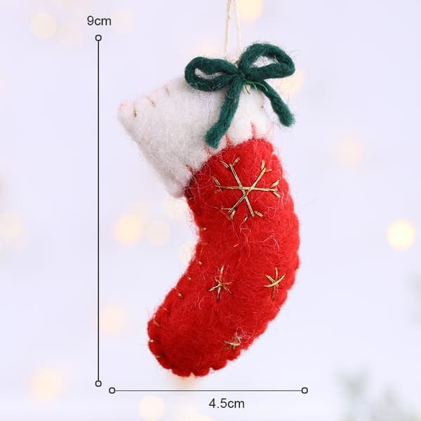 Julgranspynt i ullfilt - DIY-dekorationer för julgranen White Socks