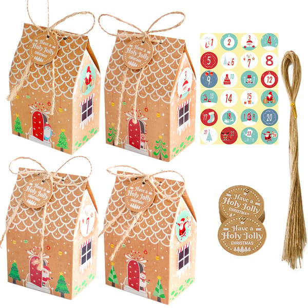 Jul Pepparkakshus Hus Godislåda Juladventskalender Kraftpapper A