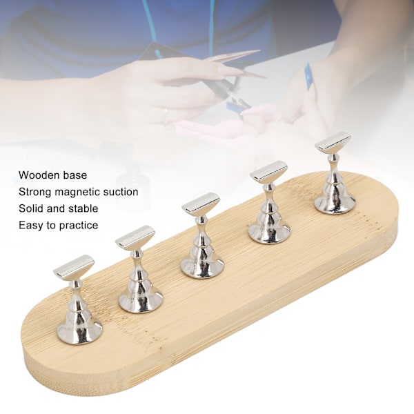 Nageldisplayställ DIY Logg Press On Fixering Magnetisk Falsk Nagelhållare för Nybörjare Manikyr