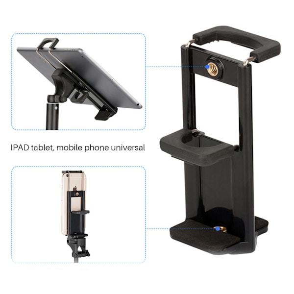 Universal Tripodhållare Mount Clamp Clip Bracket för Mobiltelefon  Tablet Kamera