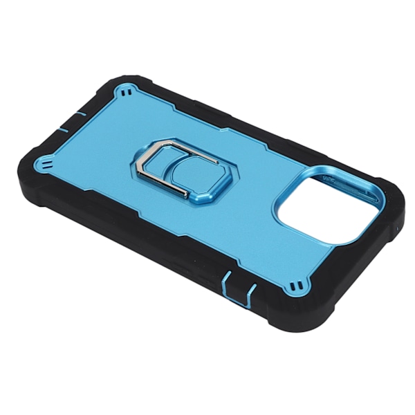 Repskyddande Armor-skal med stativ för iPhone 13 Pro Max mobiler Armor Protect Case (Svart Blå)