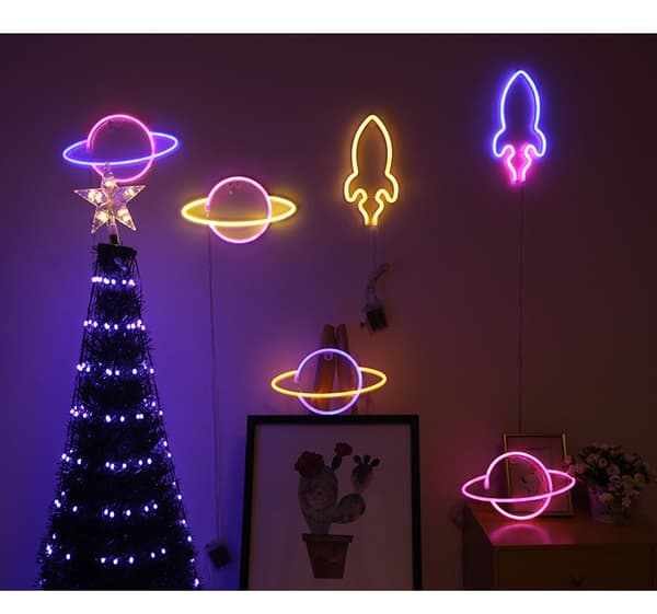LED Planet Rocket Neonljus - Färgglad Ljusdesign 7