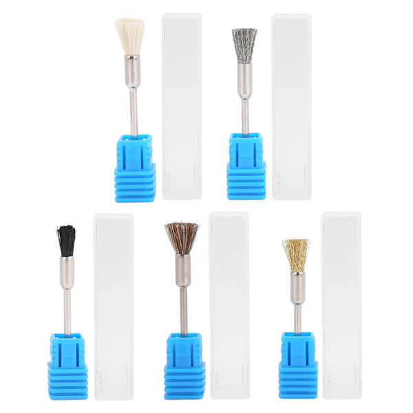 5-pack Nagelfräsbits Rengöringsborste Nageldamm Avlägsnande Borste Manikyr Verktyg Tillbehör
