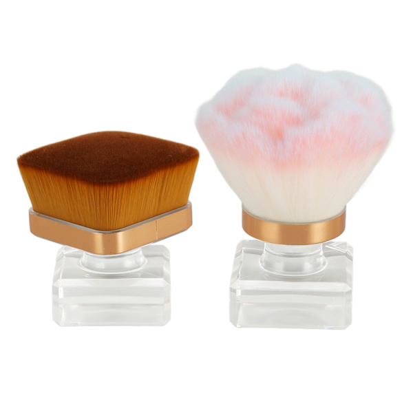 Sminkborste Set Flat Top Foundation Blomma Form Fluffig Puderborste Kosmetika Foundation Puder Verktyg med 2 st Förvaringsfodral