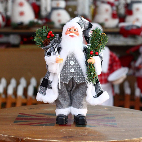 Christmas New Old Man Doll Show Fönster Dekoration Tillbehör 30cm Stående Santa Claus 30cm G