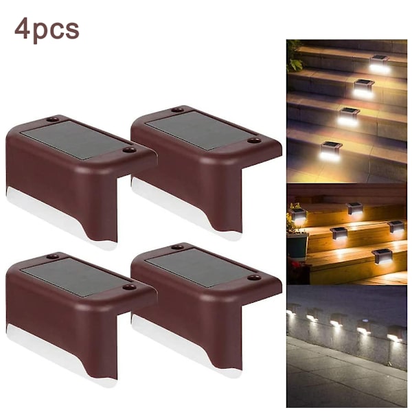 4-pack Solcells LED-lampor för utomhusstaket