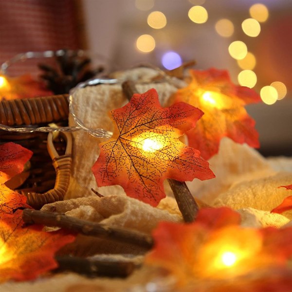 Halloween Lönnlöv Ljusslinga LED Trädgårdslampor