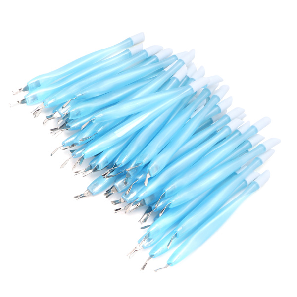50 st Dubbla Huvud Döda Hud Nagelband Trimmer Remover Pusher Nagelrengörare Nagelkonst Verktyg