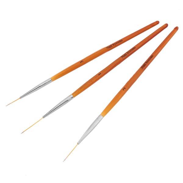 3-pack nagelkonstlinje-penna för målning och prickning