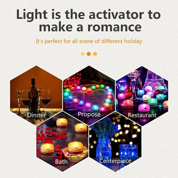 LED Mini Ljus Vattentäta RGB Teeljus Multicolor