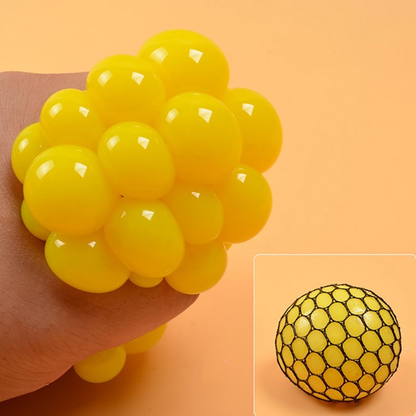 Fancy Squishy Mesh Ball Stress Relief Press Grape Balls Hand Fidget Toy Sensorisk rolig leksak