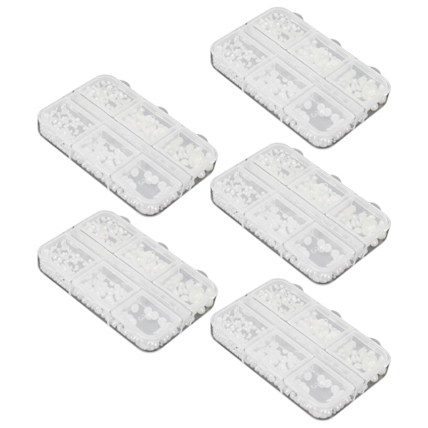 5 Ask Nagelcharms Söta Pärlor Falska Strass Dekoration Manikyr Charms Vit A03