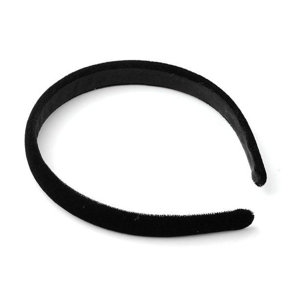 Diadem klädd i svart sammet, 15 mm bred