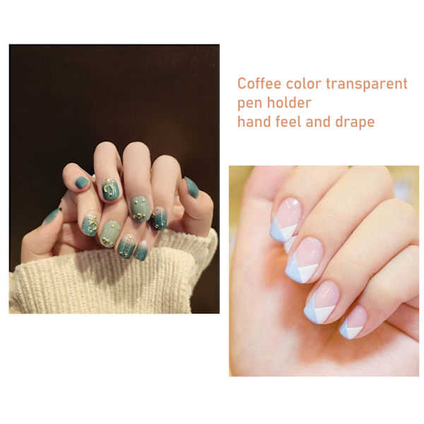 Nagelkonstborste Dubbelsidig Målnings Transparent Brun Nagel Liner Penslar för Manikyr Salong