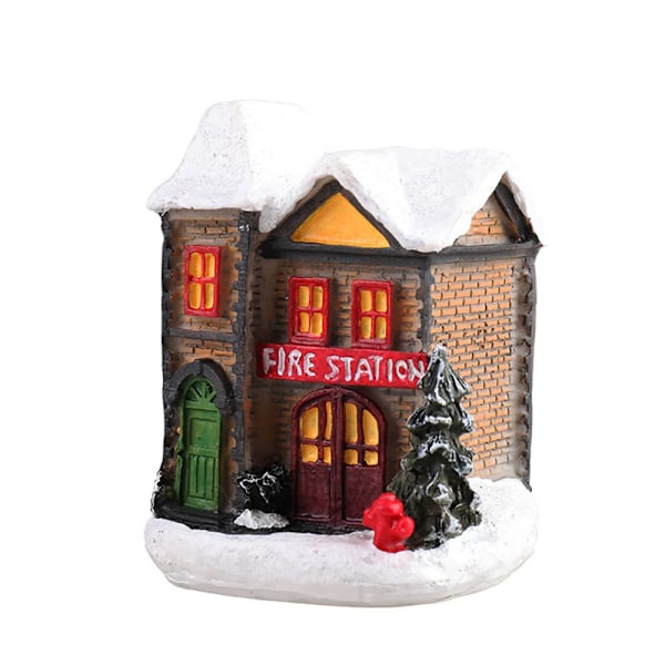 LED Mini Byhus Juldekoration Xmas Ornament D