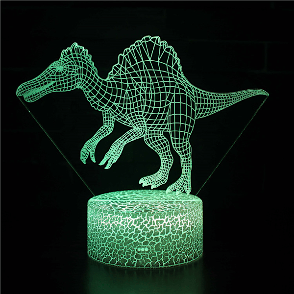 3D Nattlampa Cartoon Dinosaur Sovrumsatmosfär Ljus Färgglad Touch Intelligent LED Bordlampa ZB-26