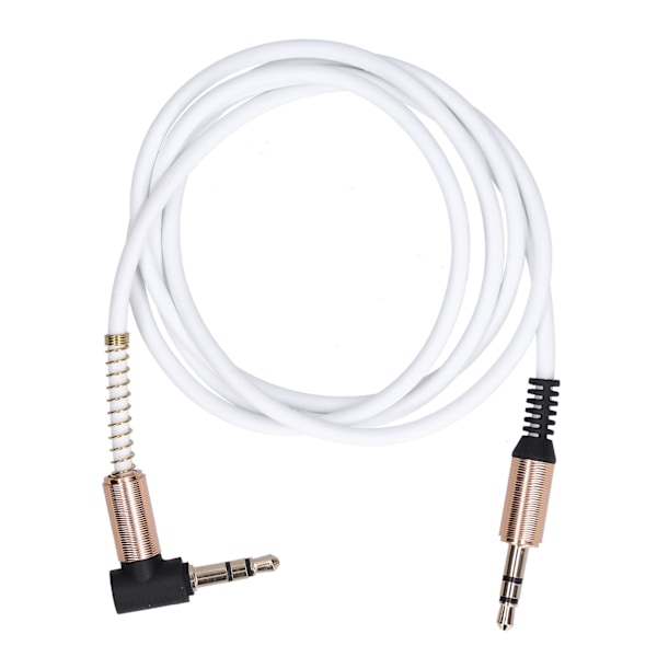 Metall 3,5 mm Han till Han Böjd Stereo Hörlurar Bil Aux Ljudförlängningskabel 1m/3,3ft Vit