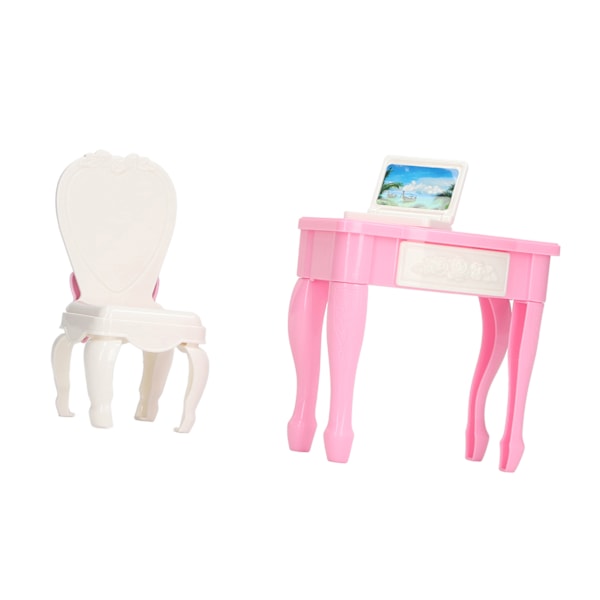 1:12 Skaladukkbords Laptopbord Stol Möbel Mini Tillbehör Dukkbords Notebook Skrivbords Stol Set
