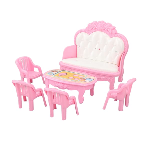 Miniatyr Vardagsrums Möbel Simulerings Soffa Kaffebord Stol Möbelmodell Set för 1/16 Dockhus Typ 3