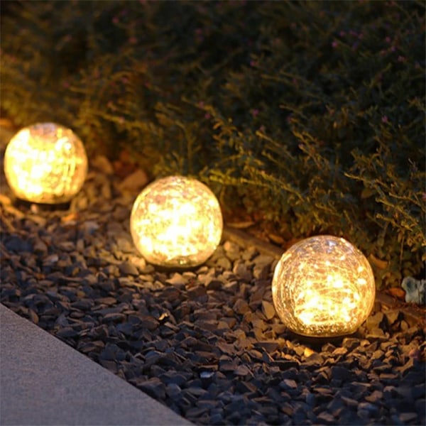 Strödd Glaskula LED Solcellslampa Vattentät 10cm