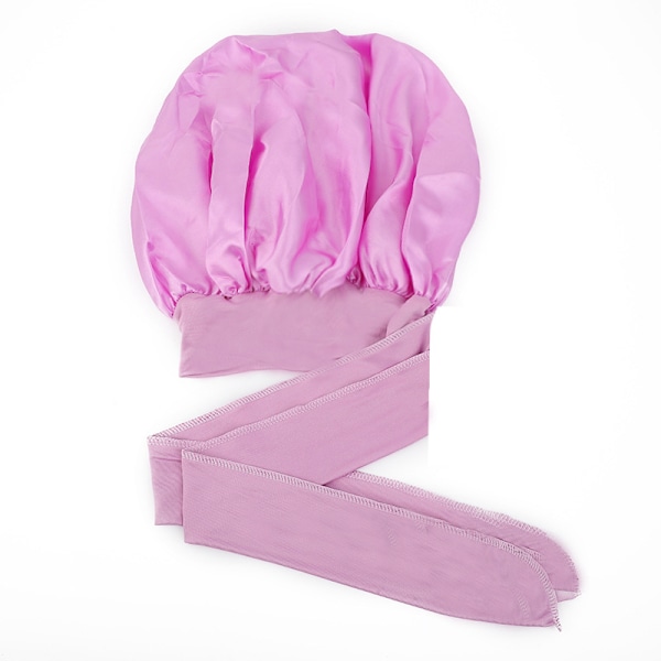 2 st. Båge-sidenband duschmössa, sovhuva, bred kant hög elasticitet hårvårdsmössa Lavender One size