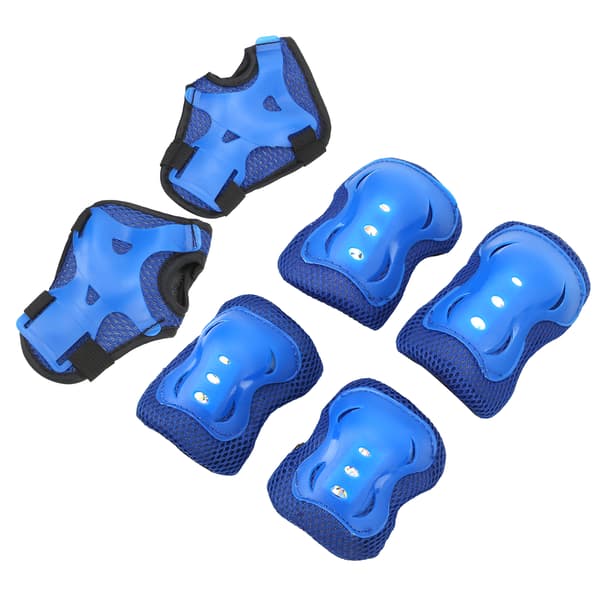 6 st Skyddsutrustning för barn Skateboard Knäskydd Armbågskydd Handledsskydd Cykling Blå