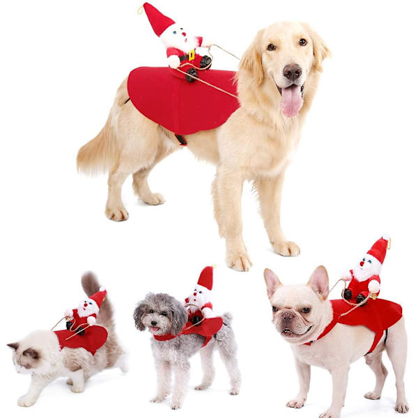 Hund Santa Claus-dräkt Julhundkläder Santa Claus