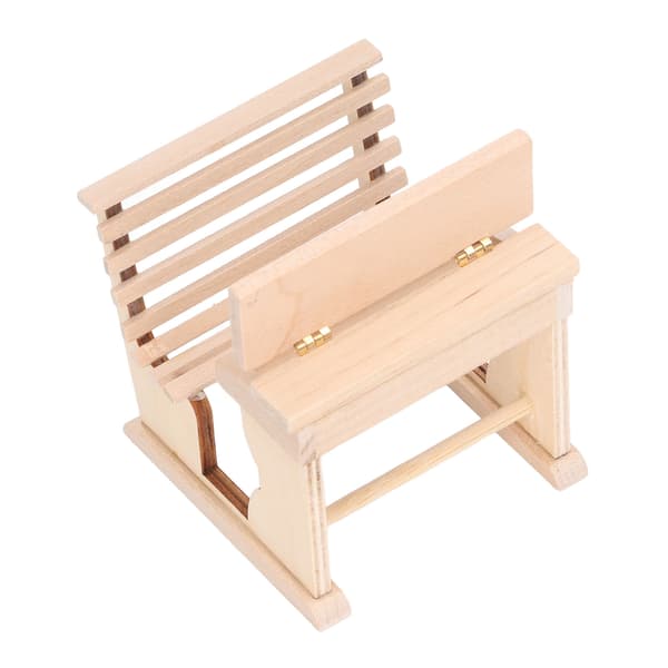 1:12 Dockhus Miniatyr Skoldesk Tiny Björkträ Klassrum Desk Stol för Barnrum Bibliotek Skoldockhus