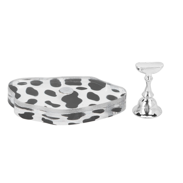 Akryl Nagelkonst Displayställ Bärbar Hemma Salong DIY Övning Nagelspets Hållare för Nybörjare Nagelkonstnär Silver