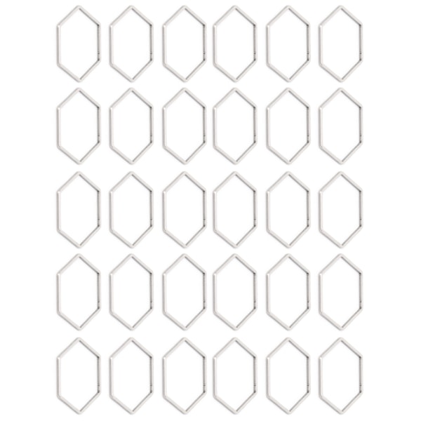 30 st Hexagonformade Ihåliga Resinramar i Rostfritt Stål Öppna Bågar Ihåliga Hängsmycken Formar för DIY Hexagon L