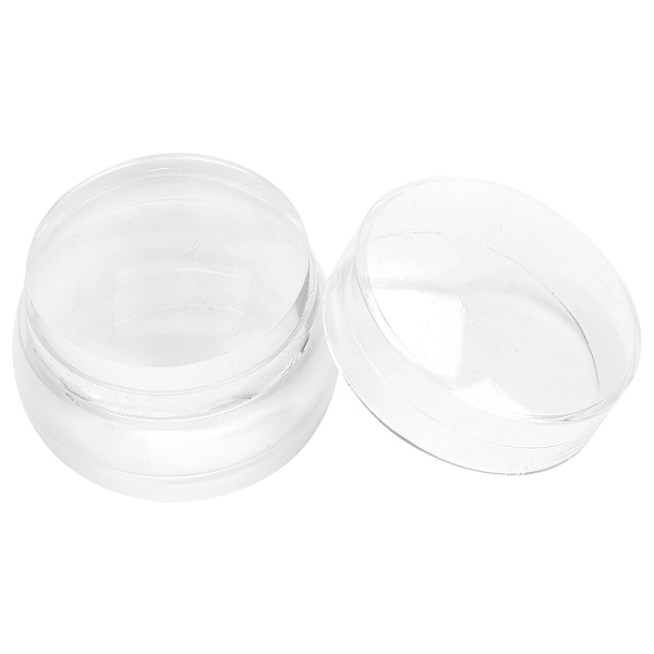 2 st Silikon Nagelstempel med Skrapa Nagelsmyckes Dekorationsverktygssats (Transparent Vit)