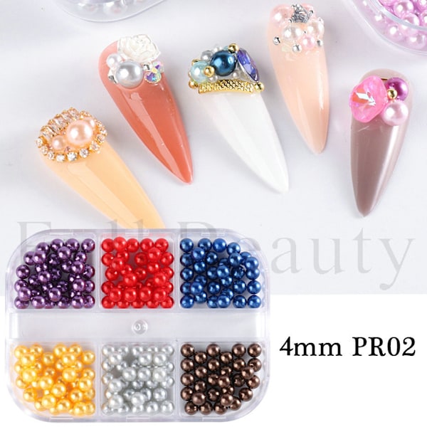 3 st Nail Pärlor DIY Nageltillbehör B