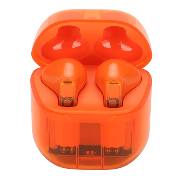 Trådlösa Bluetooth-hörlurar Genomskinlig kropp Design Låg latens 2-vägs transmission Spel Sport Hörlurar för utomhus Orange