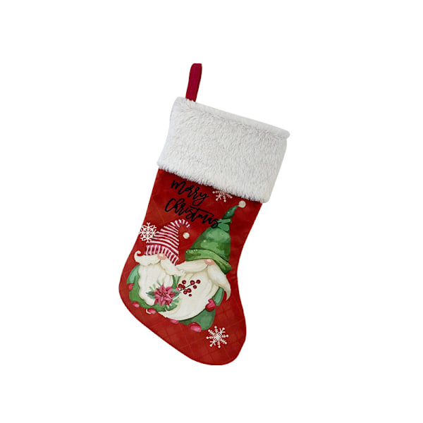 Julstrumpor med ansiktslösa äldre, julpynt, julstrumpor för barn Red