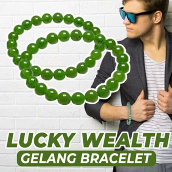 2 st 10mm Gröna Lyckobringande Välstånds Armband Feng Shui Lyckobringande Charm Armband för Affärer Gröna Stenpärlor Trippel Skydd Armband